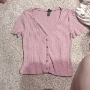 Pink button up tshirt